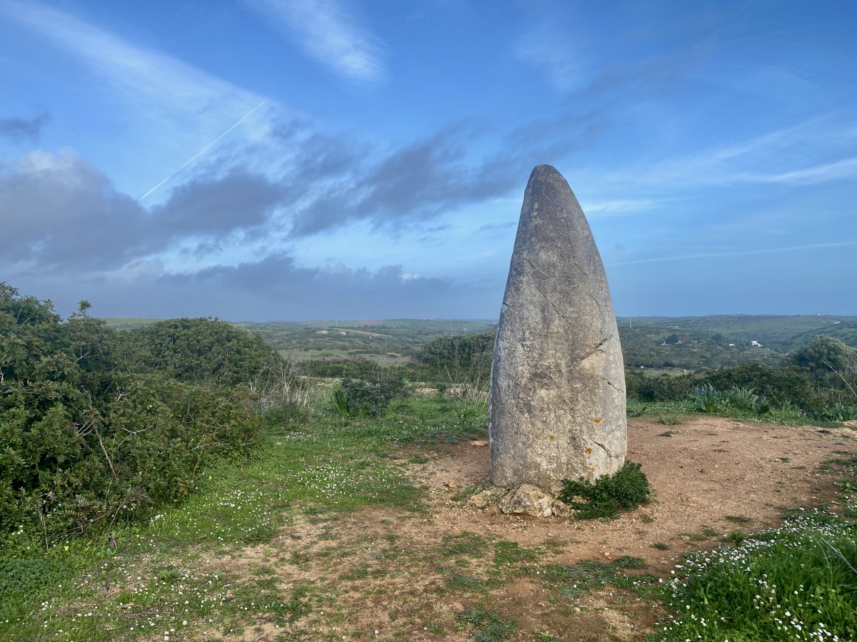 The historical ancient monolithic standing stone structure known as the Menhir of Padrão situated near Salema