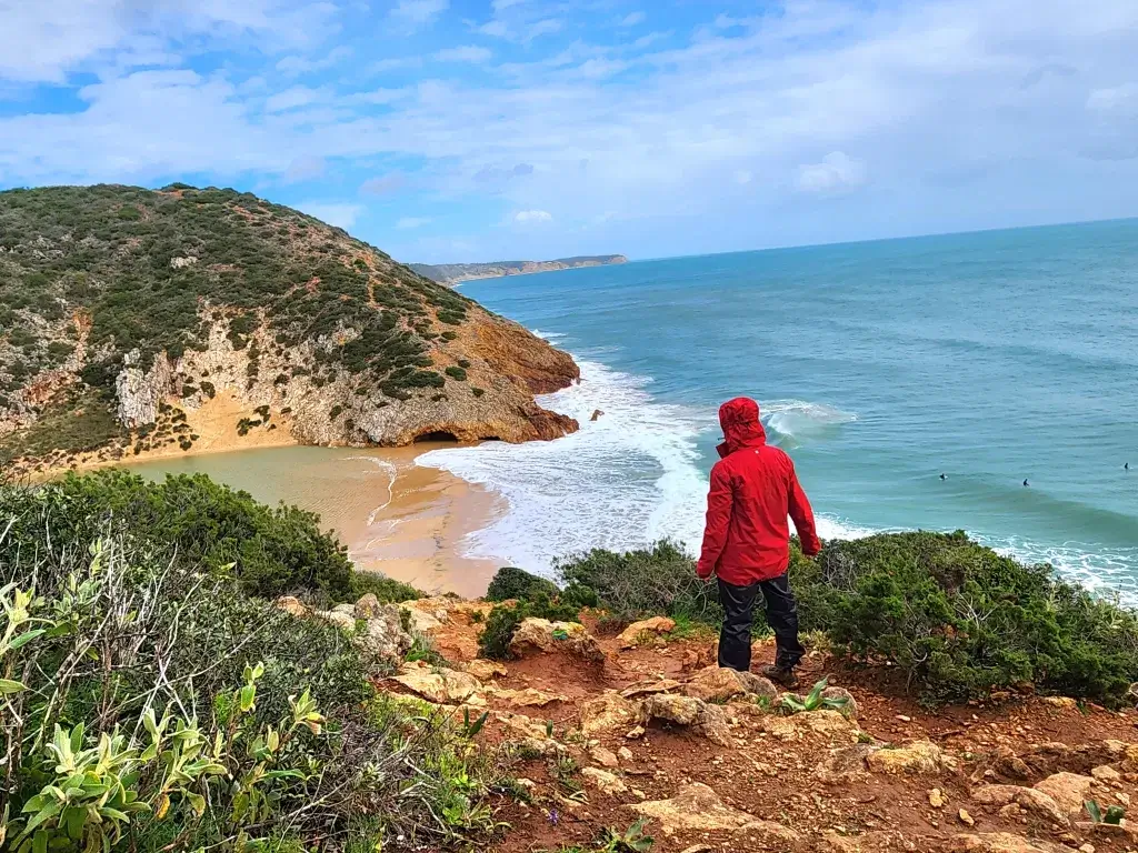 Coastal hiking paths along the Rota Vicentina Fisherman's Trail, representing the wild Atlantic walking routes reached from Sagres